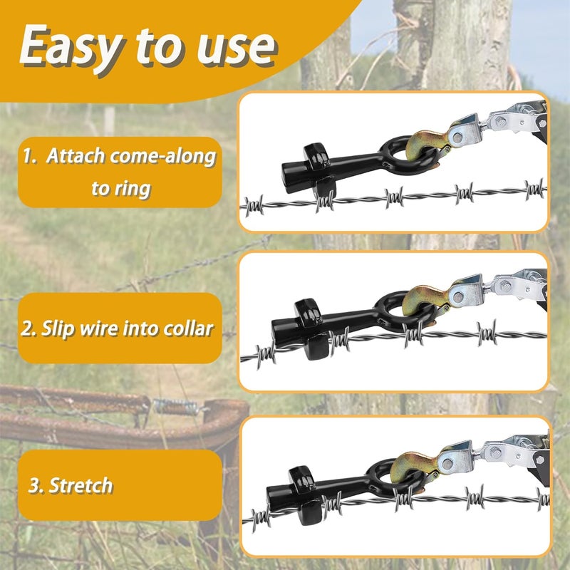 JAMCARI 2PCS Barbed Wire Pullers - Wire Gripper for Barb Wire S1611000 Steel Wire Grip Line, Fence Stretcher Tool, Effortlessly Tighten and Repair Barb and Fence Wire, Steel Metal - Image 4